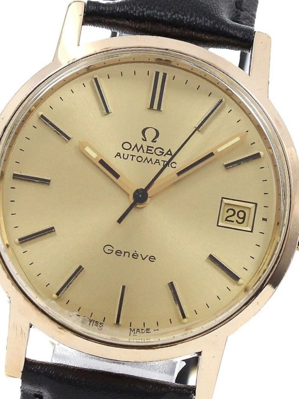 OMEGA Geneve 166.0163 Date Cal.1012 Gold Dial Automatic Men's Watch